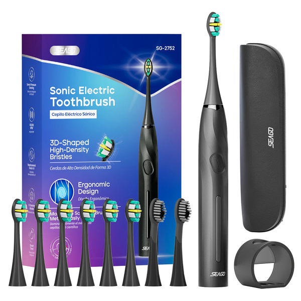 Sonic Toothbrush Electric Toothbrush Touch Control Seamless Button Pressure Sensor with Travel Box Replaceable Brush Head