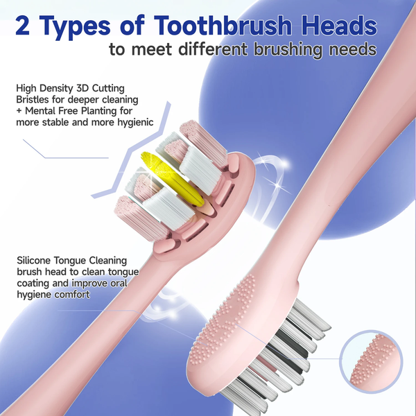 Sonic Toothbrush Electric Toothbrush Touch Control Seamless Button Pressure Sensor with Travel Box Replaceable Brush Head