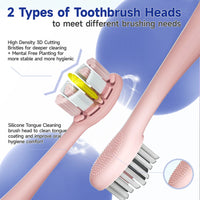 Sonic Toothbrush Electric Toothbrush Touch Control Seamless Button Pressure Sensor with Travel Box Replaceable Brush Head