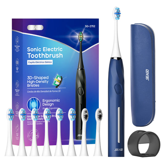 Sonic Toothbrush Electric Toothbrush Touch Control Seamless Button Pressure Sensor with Travel Box Replaceable Brush Head